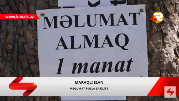 Məlumat almaq üçün 1 manat ödəməlisən