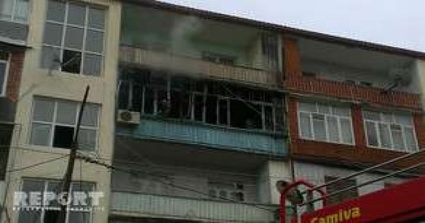 Lənkəranda beşmərtəbəli binada yanğın baş verib