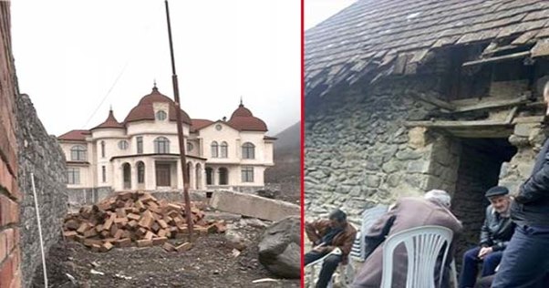 Şəki icra başçısının 5 milyonluq malikanəsi və şəhid ailəsinin yaşadığı daxma