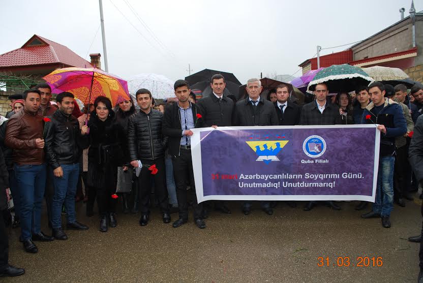 Gənclərin Quba Soyqırımı Memorial Kompleksinə yürüşü təşkil olunub