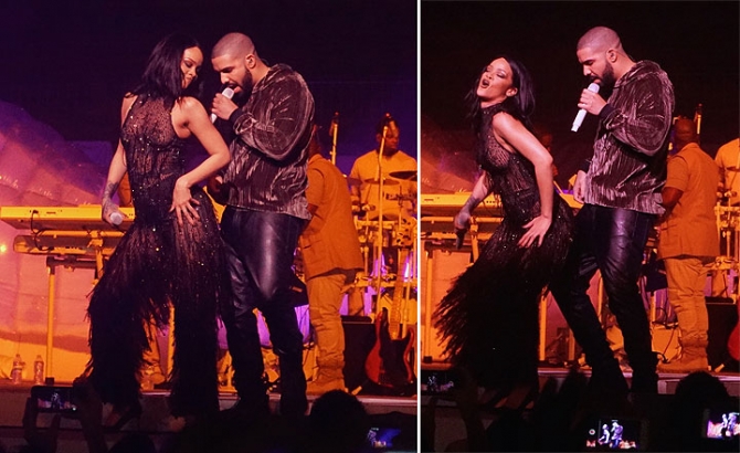 Rihanna klipindəki erotik səhnələri konsertində də təkrar etdi