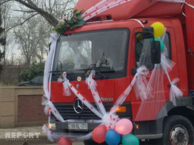 Tərtərdə qeyri-adi toy karvanı