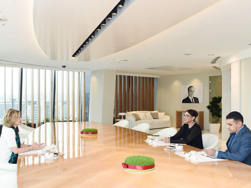 Azərbaycanın birinci xanımı Mehriban Əliyeva Almaniyanın ölkəmizdəki səfiri ilə görüşüb