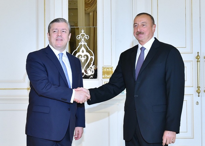 İlham Əliyev Kvirikaşvili ilə görüşüb - FOTO