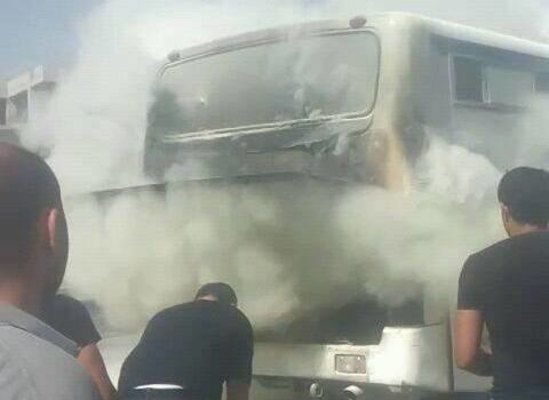 Bakıda avtobus yandı