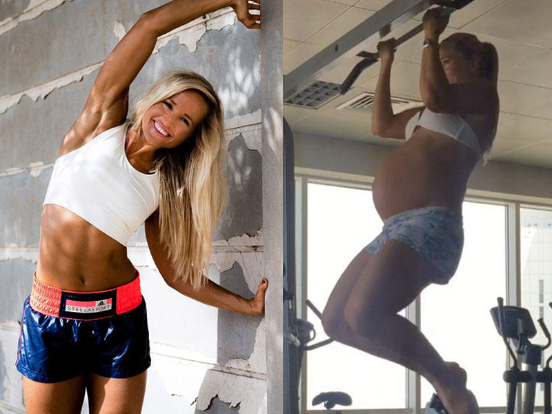 Hamilə qadının məşq videoları yayıldı