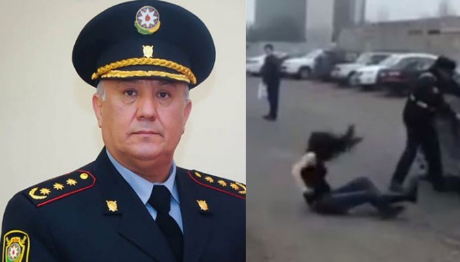 Bakıda polis qadın sürücünü döydü, xəstəxanaya polis düşdü