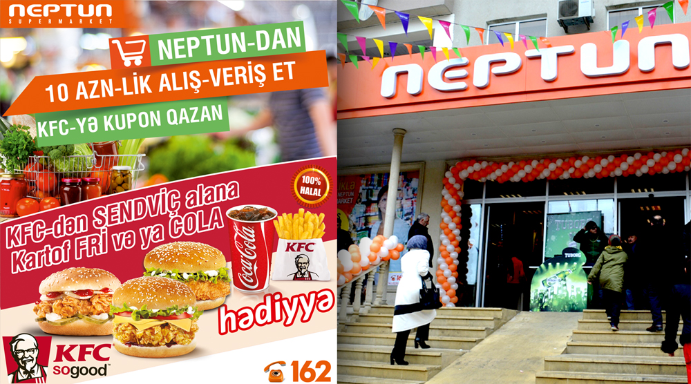 “Neptun” supermarketlər şəbəkəsindən müştərilərə KFC keyfi