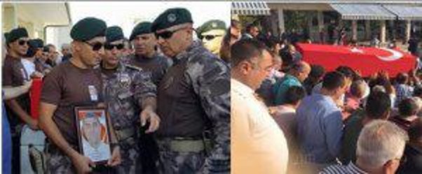 Qiyamçıların bomba zərbəsindən ölən azərbaycanlı polis zabiti dəfn edildi