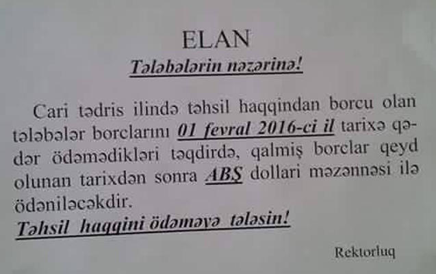 Təfəkkür Universitetinin rektoru nazirliyin tələbinə məhəl qoymur