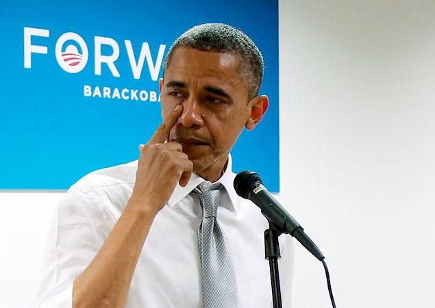 Obama göz yaşlarını saxlaya bilmədi