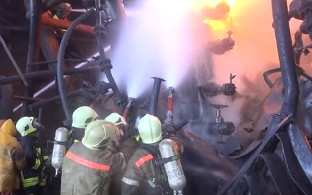 “Günəşli”dəki yanğından son görüntülər