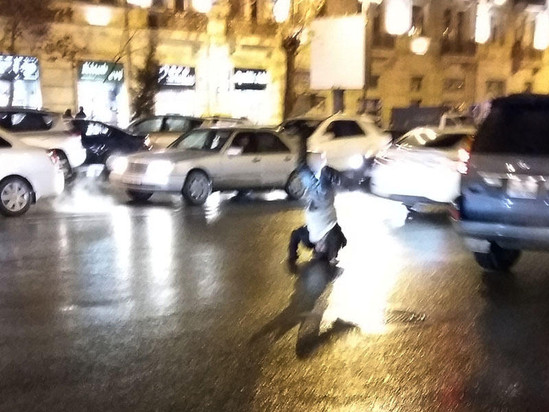Bakının mərkəzində hər kəs şoka düşdü