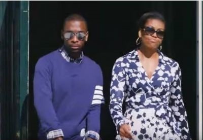 Obamanın xanımı rep oxudu