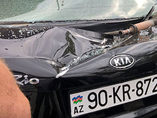 Hərbi zavoddakı partlayış avtomobili bu hala saldı