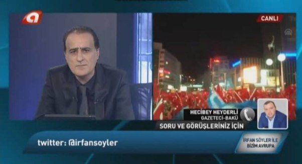 Hacıbəy Heydərli Türkiyənin Kanal A televiziyasında canlı yayımda çıxış edib