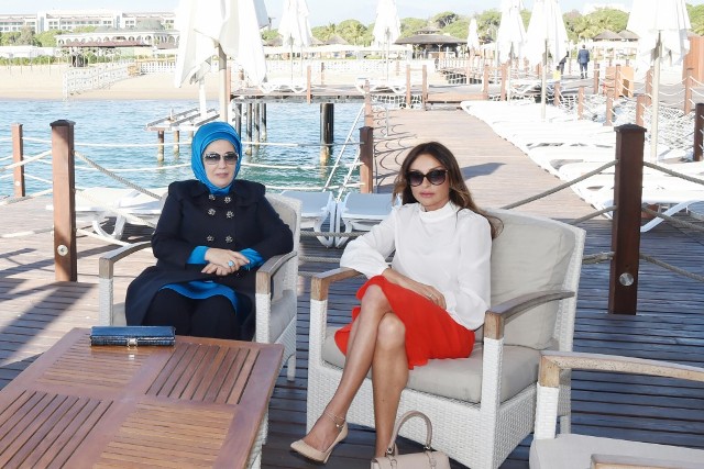 Birinci xanımlar görüşdü