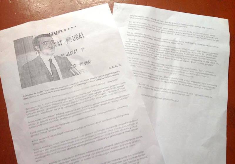 Deputatlığa namizədin əleyhinə vərəqələr yayılır