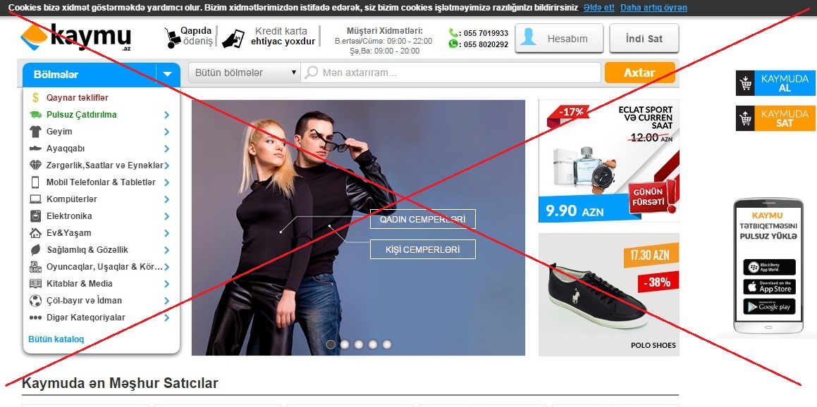 Kaymu.Az saytından uzaq durun