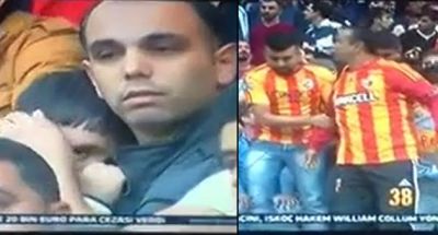 Balaca uşaqla dalaşan 