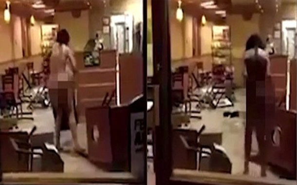 Çılpaq qadın dükanı belə dağıtdı