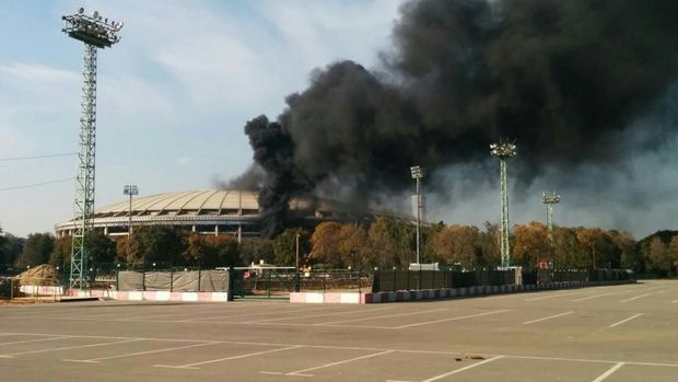 Moskvanın ən böyük stadionu yanır