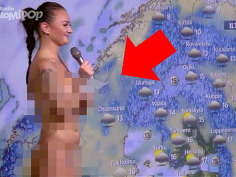 Şok: aparıcı efirə lüt çıxdı