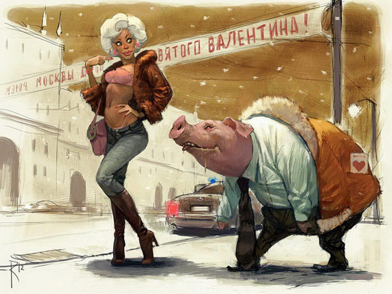 Rəssam çəkdiyi rəsimlərlə cəmiyyəti lağa qoydu