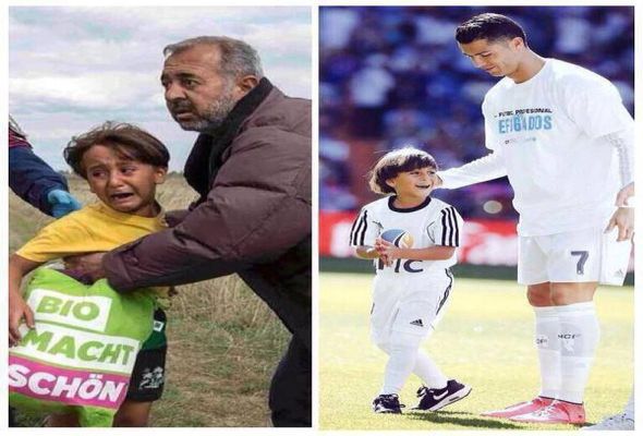 Ronaldu matça qaçqın oğlan ilə bərabər çıxdı