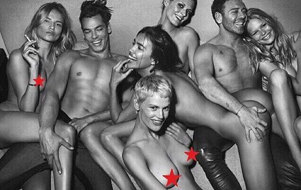 İrina Şeykdən kişi jurnalı üçün çılpaq