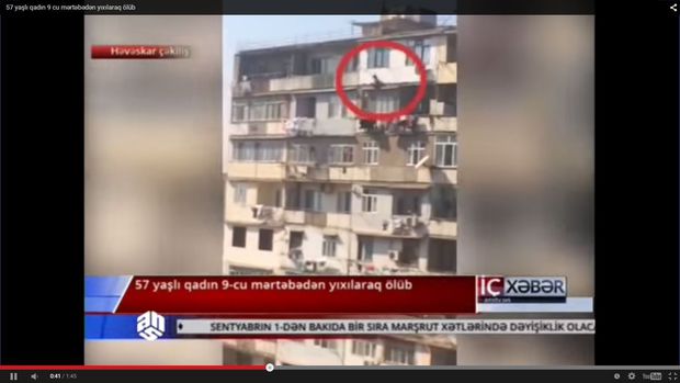 Bakıda intihara cəhd edən qadın yıxılaraq öldü