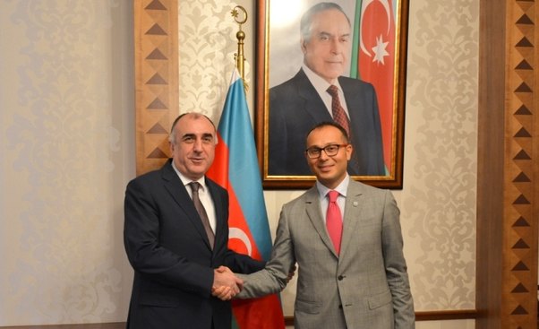 Azərbaycanın xarici işlər naziri Elmar Məmmədyarov TDƏŞ-in Baş katibi Ramil Həsənov ilə görüşüb