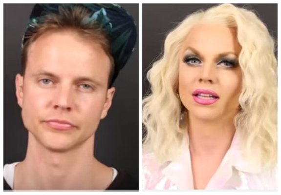 Makiyajla qadına çevrilən kişi