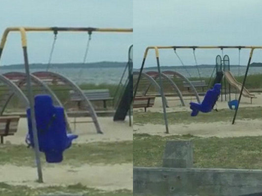 Şok kadrlar: yelləncəkdə ruh yelləndi - VİDEO - FOTO