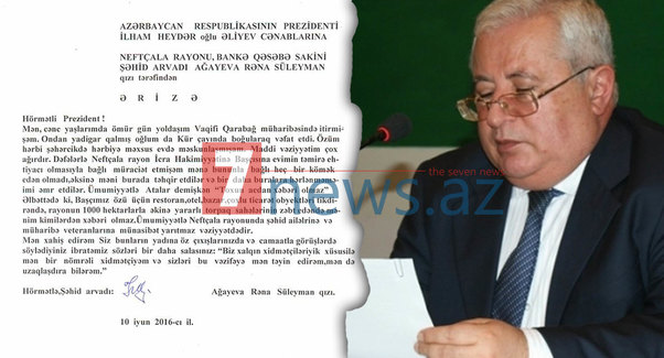 Neftçala icra hakimiyyətindən şəhidin həyat yoldaşına