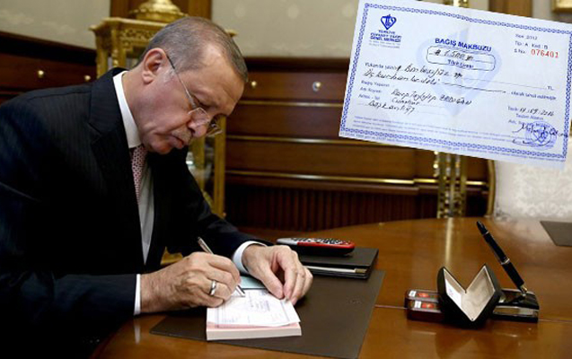 Ərdoğan vəqfə 1500 lirəlik qurbanlıq hədiyyə etdi