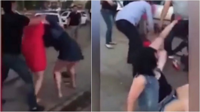 Qadınlar arasında dava, kişilər belə ayıra bilmədi (VİDEO)