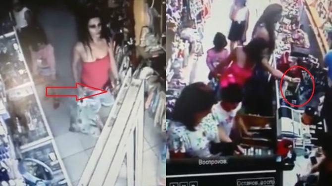 Azərbaycanda mağazadan oğurluq edən qadınlar kameraya düşdü (VİDEO)