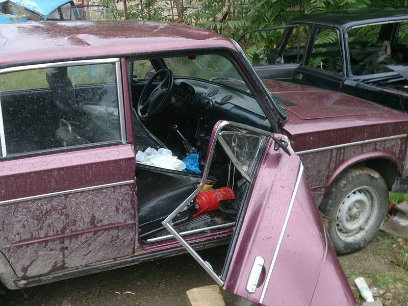 Sürücünün öldüyü dəhşətli qəzanın görüntüləri yayıldı - FOTO