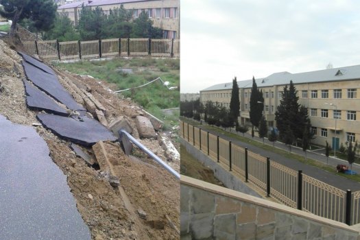 Yeni təmir olunan stadion çökdü - FOTO
