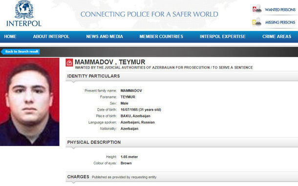 Məmmədov “İnterpol” xətti ilə beynəlxalq axtarışa verildi
