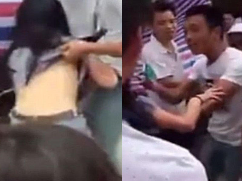 Şok kadrlar: arvadını bazarda məşuqu ilə tutdu - VİDEO