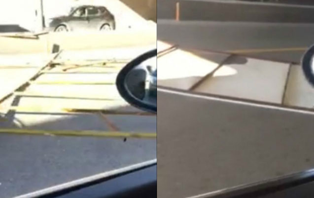 Bakıda reklam lövhəsi yola düşdü - Video