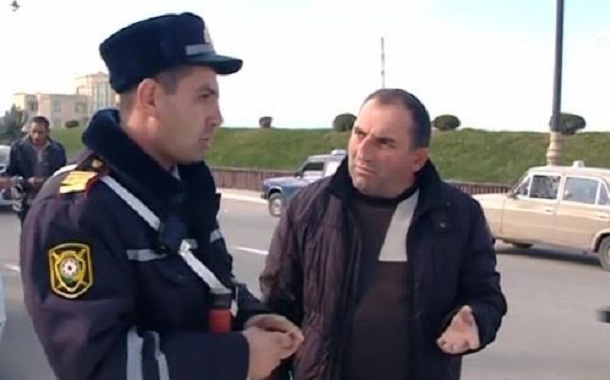 Sürücü polisə hədə-qorxu gəldi — VİDEO