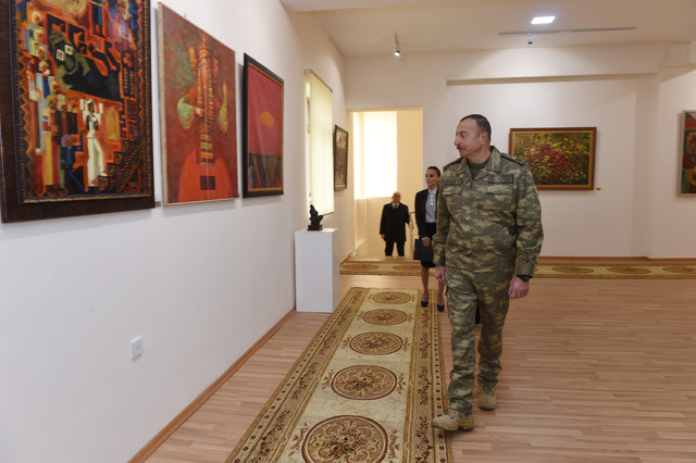 İlham Əliyev Horadiz şəhərində Dövlət Rəsm Qalereyasının açılışında iştirak edib - FOTOLAR