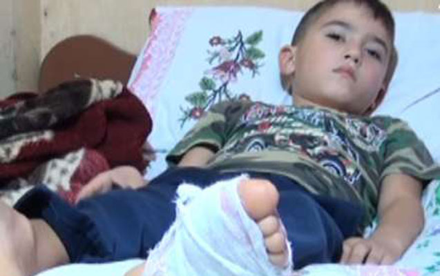 Şamaxıda əməliyyat olunan uşağın ayağında iynə qalıb - Video