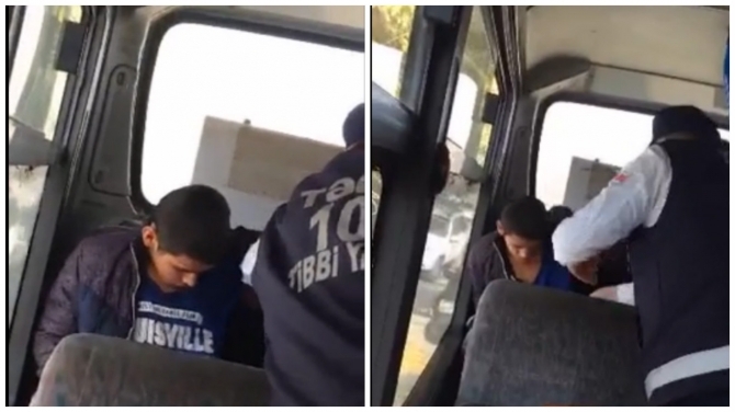 Bakıda avtobusda xoşagəlməz hal (VİDEO)