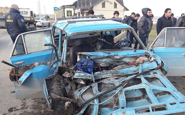 Masazırda dəhşətli qəza — 1 ölü, 2 yaralı + FOTOLAR