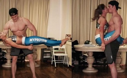 İdman edə-edə öpüşdülər - FOTOLAR