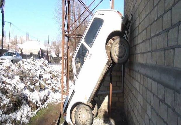 Tovuzda qəribə yol qəzası baş verib – FOTO